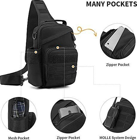 Actual product image Only-Bags.Store Tactical Chest Bag Military Shoulder Bag Tactical Chest Sling Pack Crossbody Bag