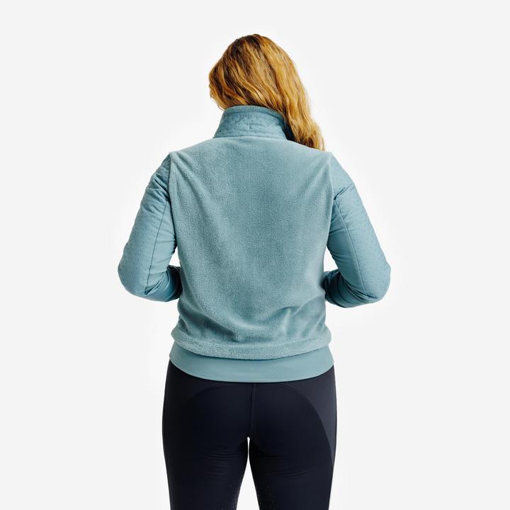 Image du produit Fouganza Sweat équitation zippé chaud femme - 500 vert cendré (XS)