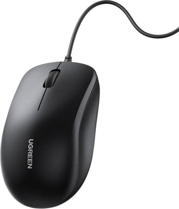 Actual product image Ugreen - Wired Mouse MU007 (90789) - USB, Ergonomic Design, Plug&Play, 1200DPI, 1.5m - Black (Cable)