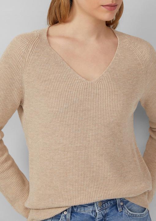 Produktbild s.Oliver Strickpullover Strickpullover aus Baumwollmix mit V-Ausschnitt (48)