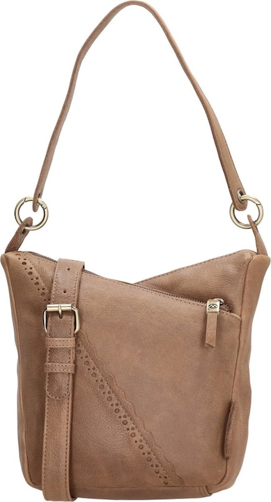 Actual product image Hide & Stitches Marrakech Shoulder Bag - Taupe - 100% Leather