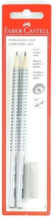 Faber-Castell Bleistift Grip 2001/HB, Kappe B, 2 Stück (B, HB, 2x)