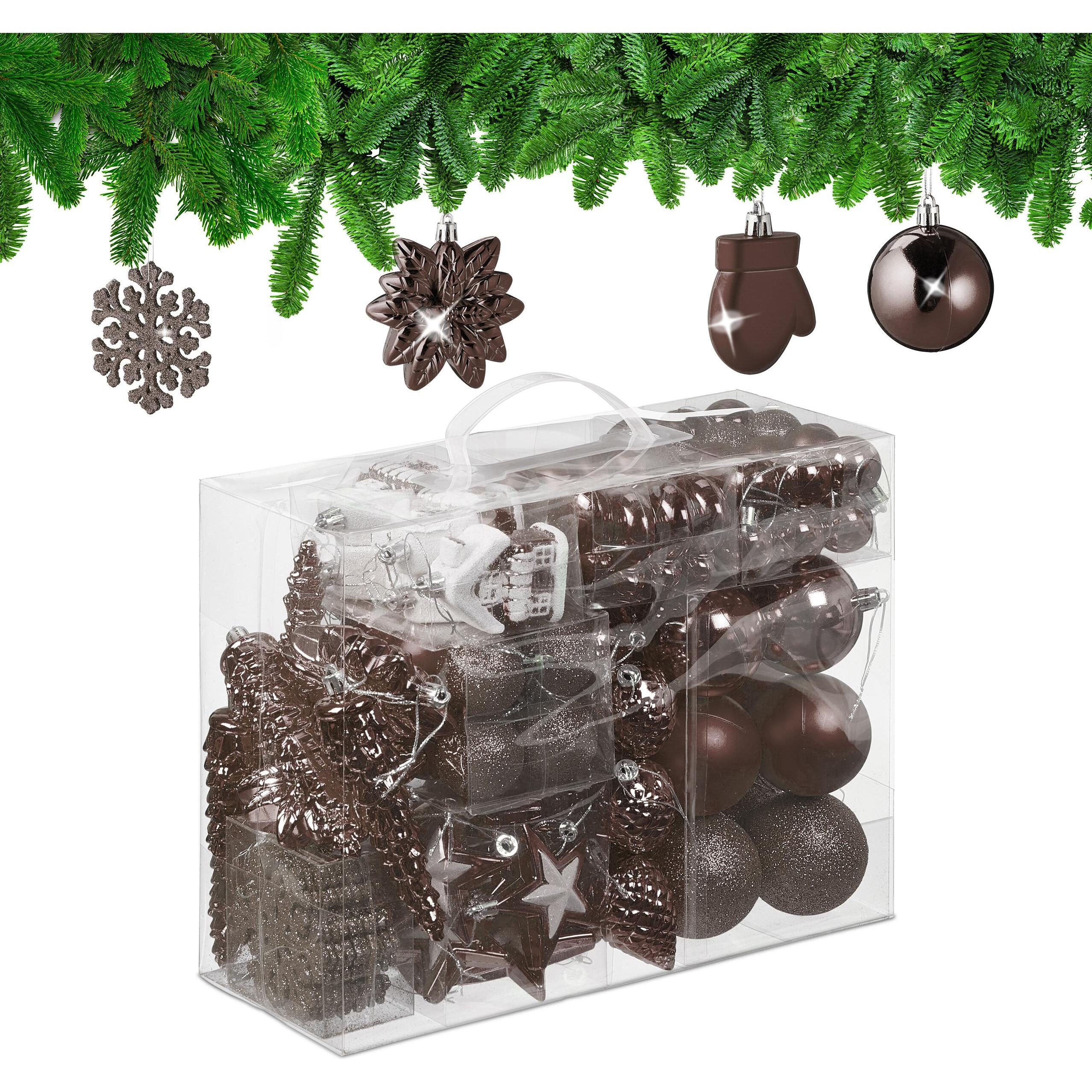 Relaxdays, Decorazioni per albero di Natale, 100 palline-natalizie (100 -parte)