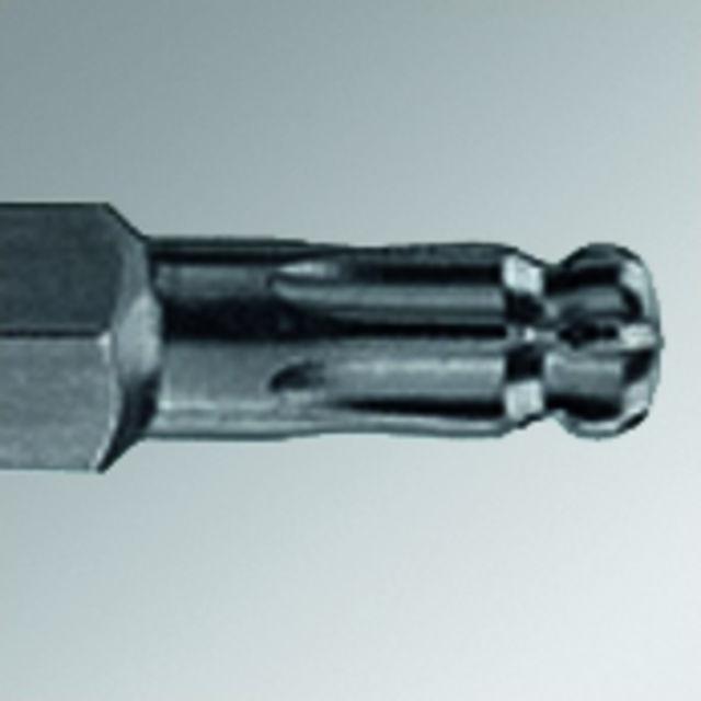 Wiha, Schraubenzieher, Stiftschlüssel TORX Kugelkopf schwarzoxidiert (32386) T9 x 111 mm, 21 mm (Pin-torx)