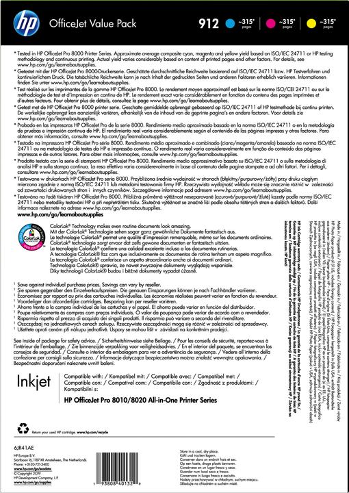 Immagine prodotto HP Pacchetto valori n. 912 - (6JR41AE) (M, C, Y)