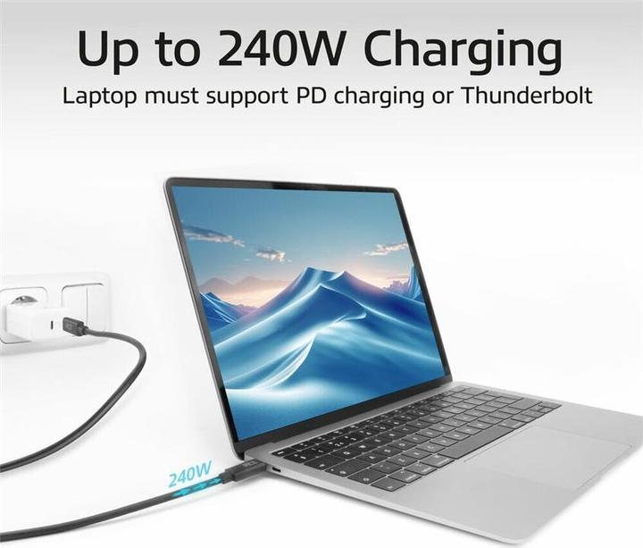 Produktbild ACT USB4« 20Gbps 240W USB Type-C« Cable, USB-IF certified, 2 meters (2 m, USB 4.0, 240 W)