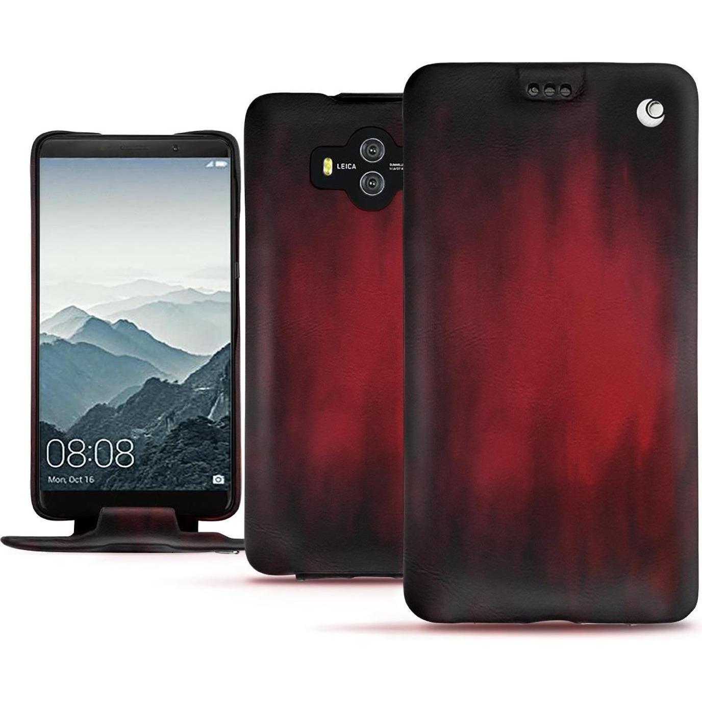 Noreve Lederschutzhülle vertikal (Huawei Mate 10), Smartphone Hülle, Rot