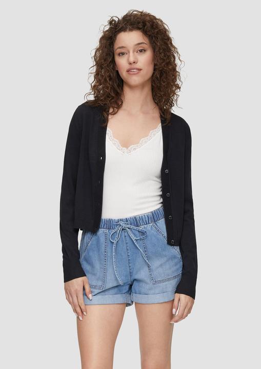 Produktbild s.Oliver Strickjacke Strickjacke aus Viskosemix mit Rollsaum (XXL)
