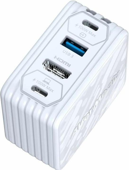 Actual product image AVerMedia Charging dock, EliteGO (GC313Pro) White, 100W GaN, HDMI (Mac, Windows)