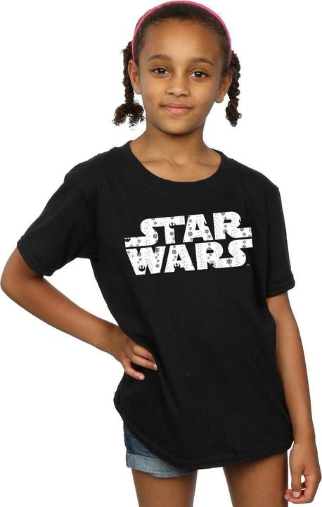 Actual product image Star Wars Girls Christmas Logo Cotton T-Shirt (116)