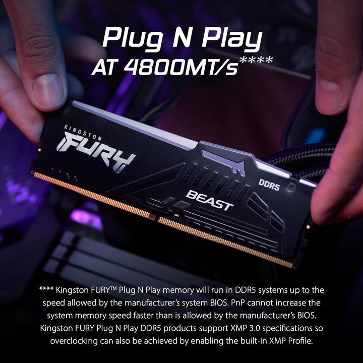 Produktbild Kingston RAM D5 6000 16GB C36 FURY Beast RGB EX (1 x 16GB, 6000 MHz, DDR5-RAM, DIMM)