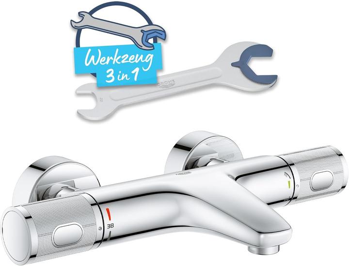 Image du produit Grohe Precision Feel Thermostat-Wannenarmatur, mit ProGrip-Griff, wassersparend, chrom