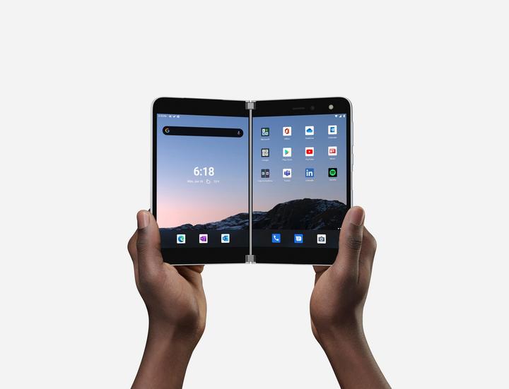 Produktbild Microsoft Surface Duo Qualcomm Snapdragon 855 5.6inch 6GB 128GB LTE Android 10 Projekt MSD (P) (128 GB, Glacier, 5.60", Dual SIM)