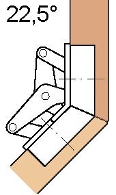 Actual product image Werkstarck Miter hinges for door fronts with 22.5/45° miters