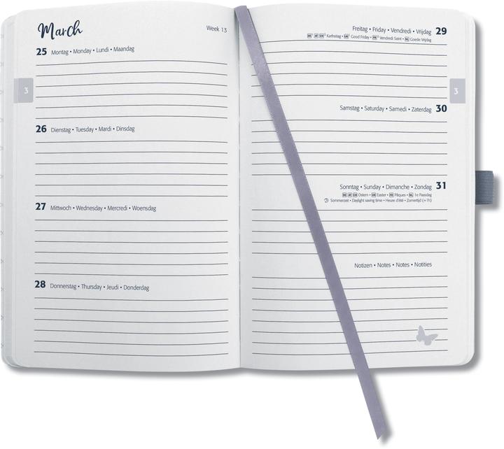 Image du produit Jolie Agenda Feel 2026 J6406 1W/2S light lilac ML A6 (Allemand, Français, Néerlandais, Anglais)