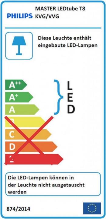 Energy Label Philips Master LEDtube (G13, 3100 lm, 1x)