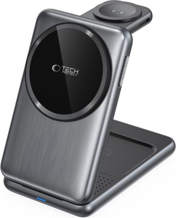 Productafbeelding Tech-Protect Dock station Universal QI15W-A42 3IN1 MAGNETIC MAGSAFE WIRELESS CHARGER Space Gray (15 W)