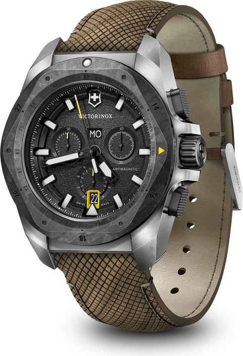 Actual product image Victorinox I.N.O.X. Chrono 43, SIR, BLK dial,BRN structured m (Swiss made, Chronograph, 43 mm)