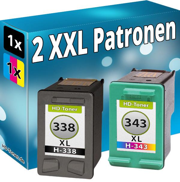 Produktbild Druckfuxx 2 DRUCKER PATRONEN für HP 338 343 DeskJet 460 5740 6520 6540 6543 6830