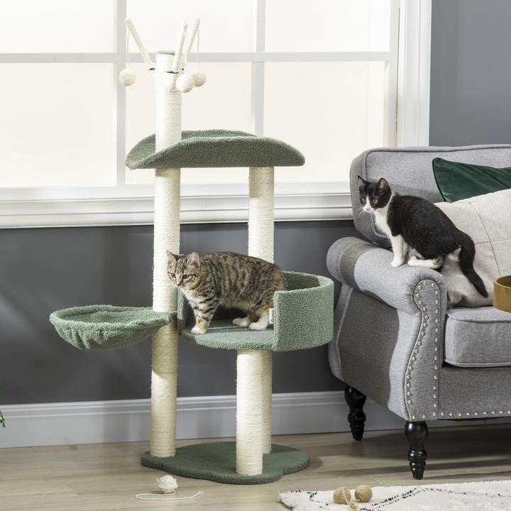 Actual product image Jamb Scratching post (123 cm, Green and cream white)