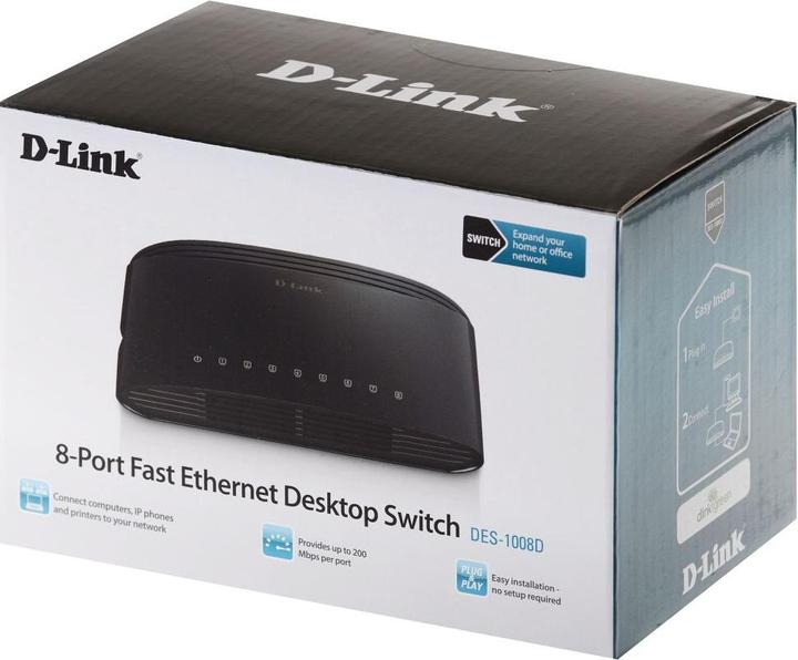 Immagine prodotto D-Link DES 1008D - Switch - non gestito - 8 x 10/100 (8 porte)