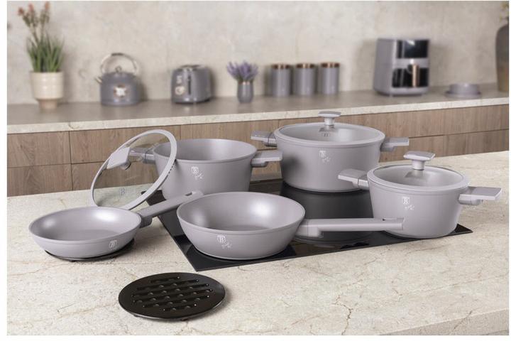 Image du produit BerlingerHaus Set de cuisine design avec dessous de plat, 10 pièces, taupe (Ensemble de casseroles et de poêles de cuisson, Aluminium)