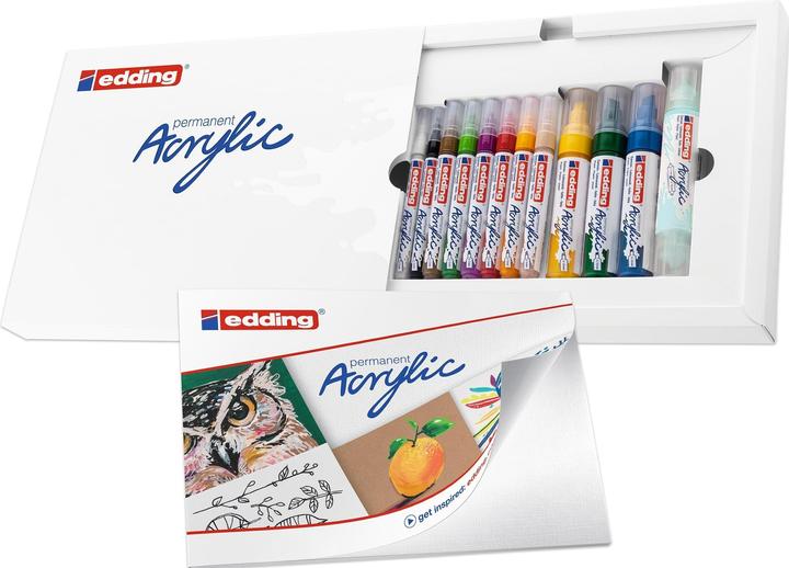 Produktbild Edding Acrylmarker Starter Set 12-teilig (Mehrfarbig, 10 mm, 12 x)