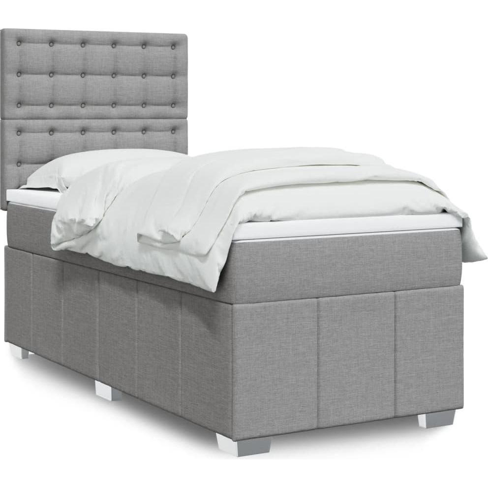 VidaXL, Bett, Bo x springbett mit Matratze 100 x 200 cm Stoff (100 x 200 cm)