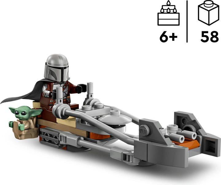 Produktbild LEGO Der Mandalorianer und Grogu auf ihrem Speeder Bike (75436, LEGO Star Wars)
