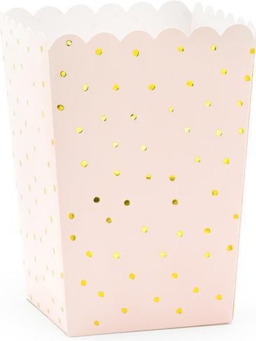 Actual product image Partydeco Boxes for popcorn dots, light pink, 7x7x12.5cm (1 pkt / 6 pc.) (6 x)