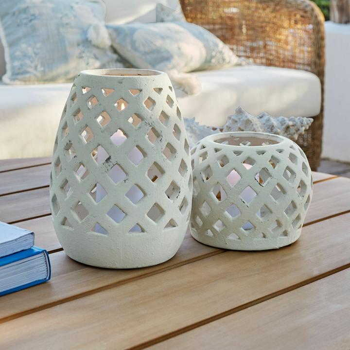 Produktbild Loberon Windlicht 2er Set Serignac weiss (2x)