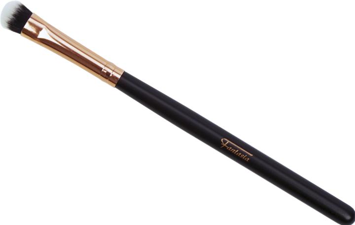 Produktbild Lidschattenpinsel flach, oval mit kupferfarbener Zwinge, Synthetikhaar, brauner Griff (Eyeliner)