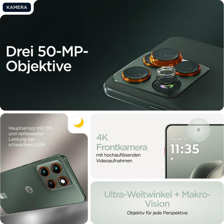 Produktbild Motorola Edge 70 (512 GB, PANTONE Lily Pad, 6.67", SIM + eSIM, 5G)