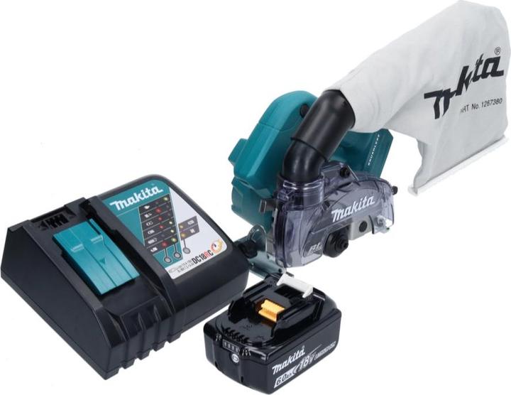 Actual product image Makita DCC 500 RG1 Battery diamond cutter 18 V 125 mm Brushless + 1x battery 6.0 Ah + charger (Eccentric grinder)