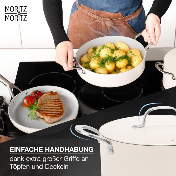 Immagine prodotto Moritz & Moritz Set di pentole e padelle da 7 pezzi (Set di pentole e padelle da cucina, Alluminio)