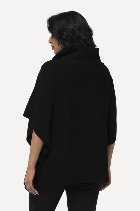 Produktbild Ulla Popken Poncho-Pullover, Oversized, Rollkragen, ärmellos (42, 44, 46, 48)