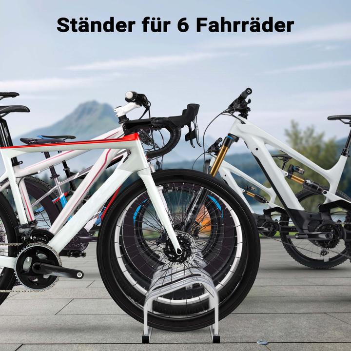 Actual product image Toboli Bicycle Stand for 6 Bikes Multiple Rack Made of Galvanised Steel for Indoor and Outdoor