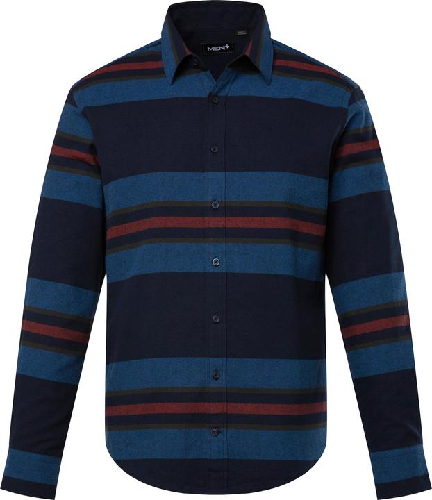 Produktbild Men+ Streifen-Flanellhemd, Langarm, Kentkragen, Modern Fit (7XL)