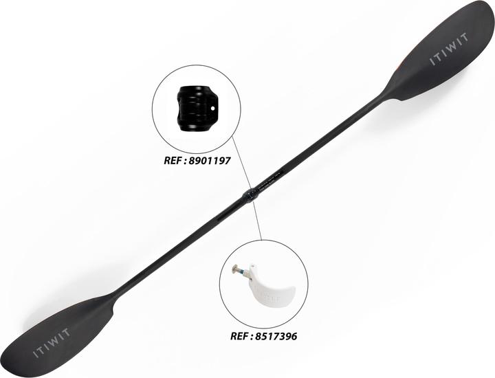 Immagine prodotto Itiwit Pagaia da kayak in carbonio in due pezzi pieghevole e regolabile 210-220 cm - X900 (220 cm, 2 pezzi)