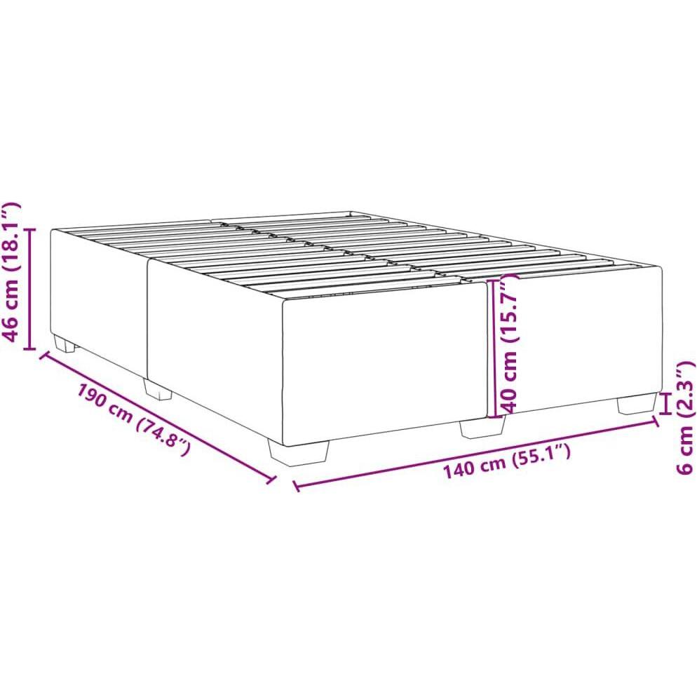 Thumbnail - VidaXL, Bett, Bettgestell Kunstleder (140 x 190 cm)
