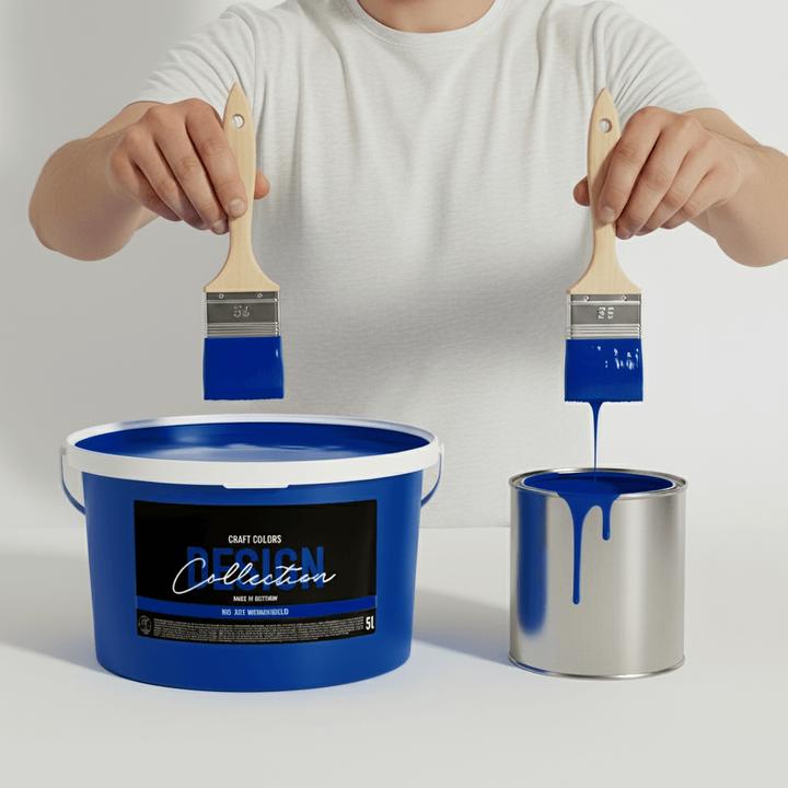 Actual product image Craft Colors 5L hochwertige Wandfarbe edelmatt – Kreidefarbe No. 787 Dunkelgrau (Dark grey No. 787, 5 l)