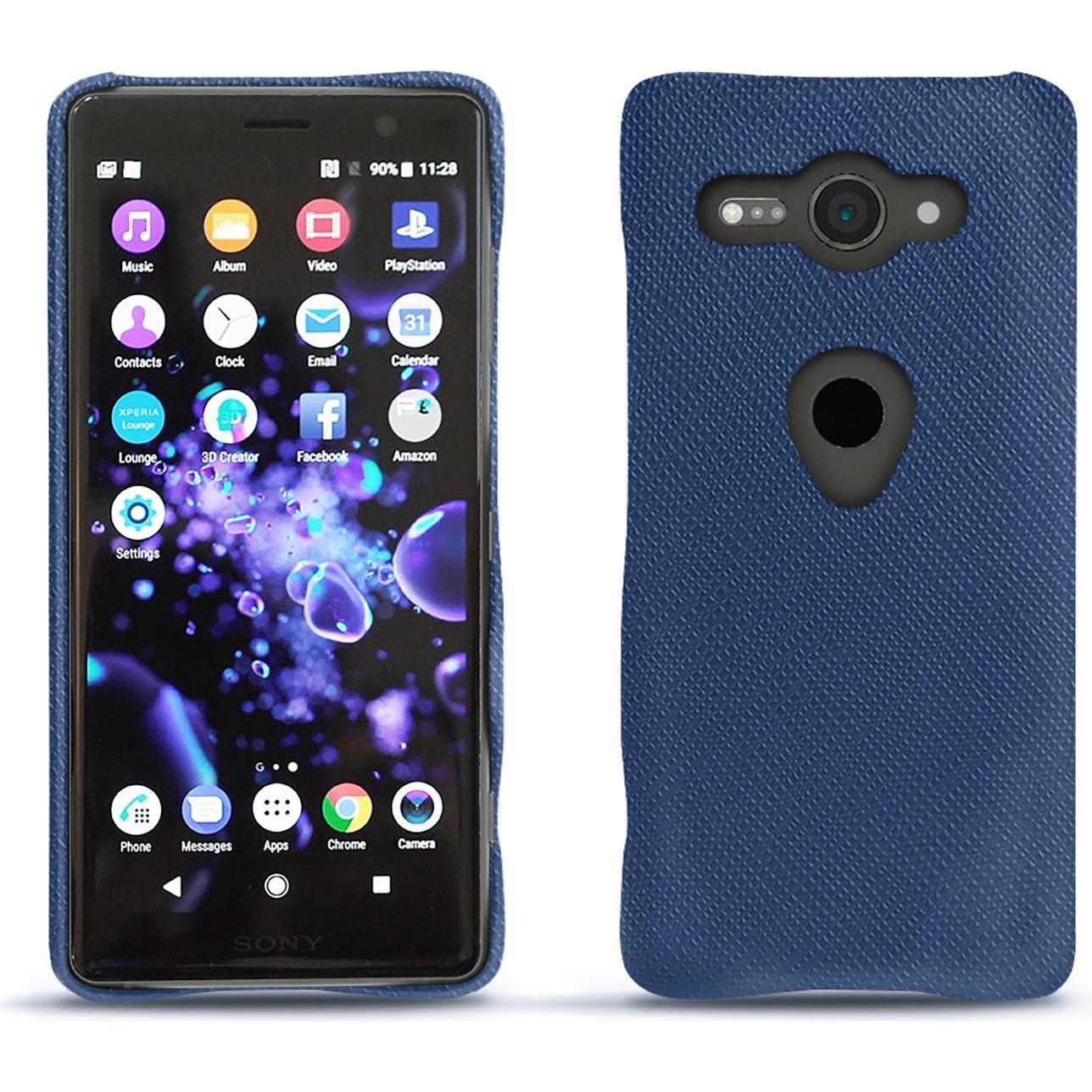Noreve Lederschutzhülle (Sony Xperia XZ2 Compact), Smartphone Hülle, Blau