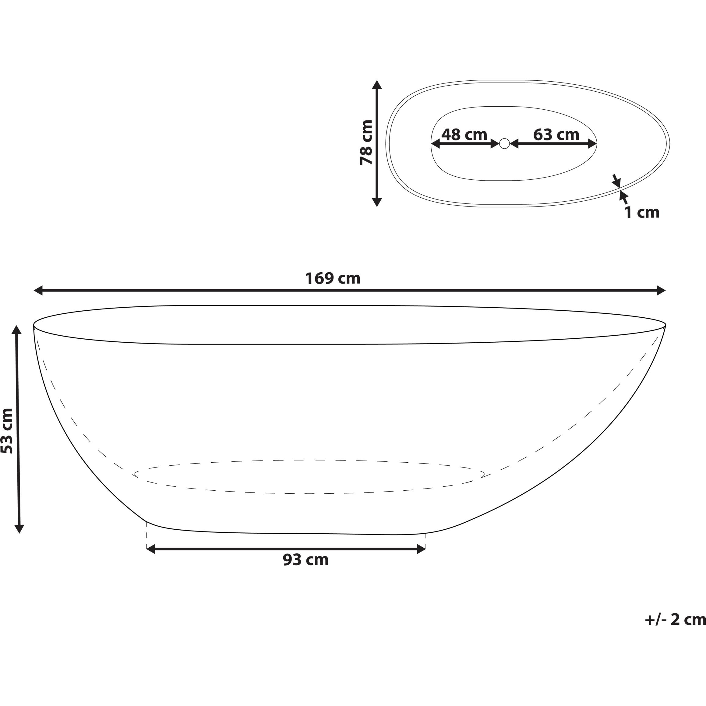 Thumbnail - Beliani, Badewanne, Blancarena (320 l, 169 cm)