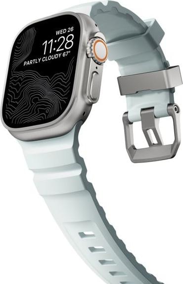 Produktbild Nomad Rocky Point Band 46/49mm Icy Blue Glow Connector Natural (Kompressionsgeformter Fluorkautschuk (FKM), Apple Watch Ultra 2, Apple Watch Ultra)