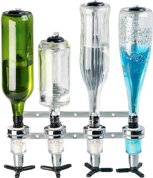 Produktbild Rosenstein & Söhne Aluminium-Flaschenhalter und Dosierer für Wandmontage (Dosierer + Ausgiesser)