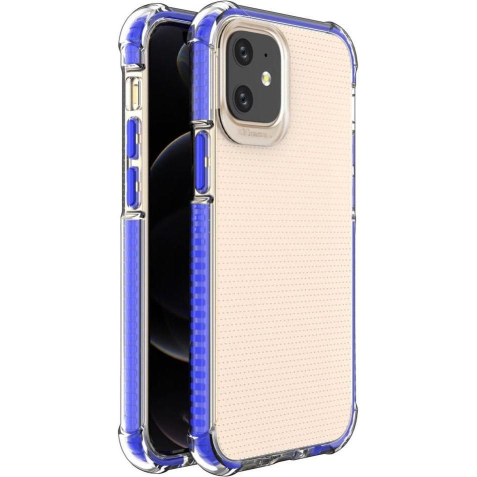 Hurtel Spring Armor clear TPU gel rugged protective cover with colorful frame for iPhone 12 mini blue (Apple iPhone 12 m...