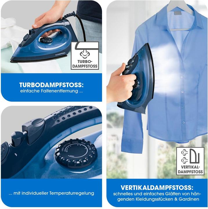 Image du produit CleanMaxx Fer à repasser à vapeur CLEAN edition (2200 W, 0.70 g/min)