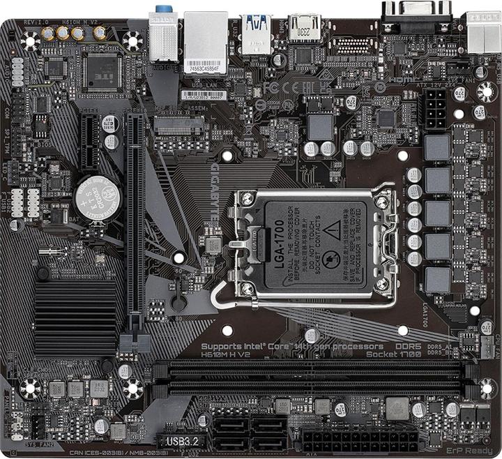 Produktbild Gigabyte H610M H V2 (LGA 1700, Intel H610 Express, mATX)
