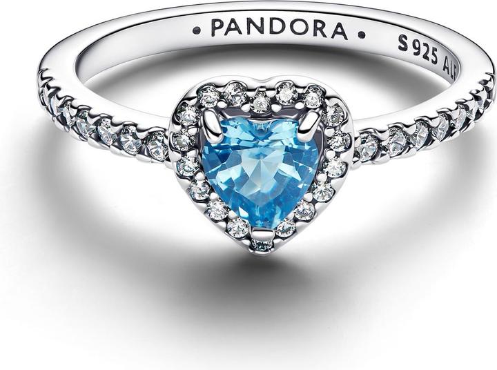 Produktbild Pandora Erhöhter hellblauer Herzring (54, 925 Silber)