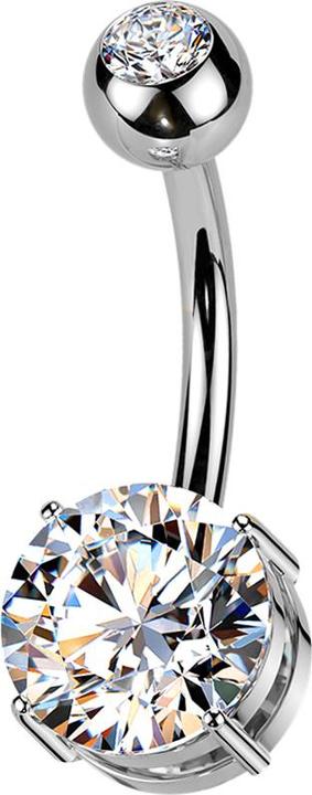 Actual product image Star Piercing Banane Innengewinde silber mit Kugel silber Kristall silber und Kristall silber gefasst (without brass, Titanium)